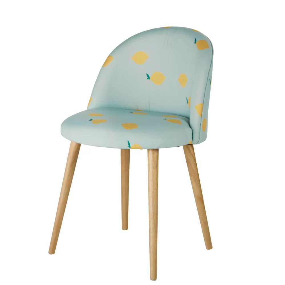 Chaise vintage enfant bleue motifs citrons Mauricette Maisons du Monde