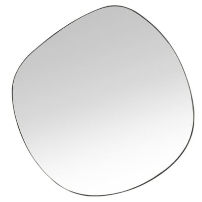 Miroir organique en acier noir 79x73 Allan - Maisons du Monde
